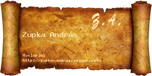 Zupka András névjegykártya